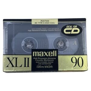Maxell XLII 90 High Bias Audio Cassette Tape IEC Type II New Sealed‎
